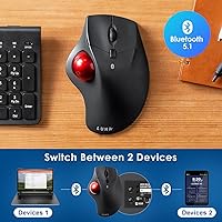 SANWA Bluetooth Wireless Ergonomic Trackball Mouse — image 6