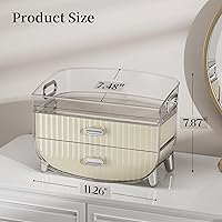 LAMU Makeup Organizer with 2 Drawers, White — image 5