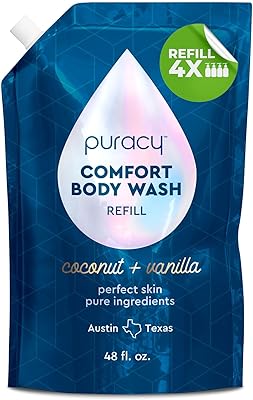 Puracy Body Wash Refill, Coconut & Vanilla, 48oz