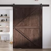 FREDBECK 60x84 Brown Barn Door with 10ft Hardware Kit — image 1