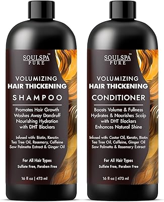 SoulSpa Pure Hair Thickening Shampoo and Conditioner Set - 16 fl oz Each