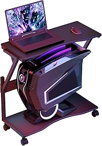 Pholiten Computer Tower Cart, Adjustable Height, 2-Tier, Black Review