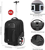 Rolling Waterproof Backpack with Wheels for Business, College, and Travel — image 5