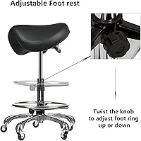 Cadiario Saddle Tilting Stool Rolling Chair with Footrest — image 6