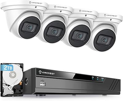Amcrest NV4108E 4K POE Security Camera System with 2TB HDD