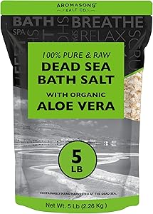 Aromasong 5 lbs Raw Dead Sea Salt with Organic Aloe Vera Review