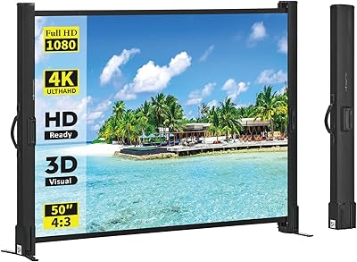 Excelimage Portable Projector Screen with Stand 50-inch