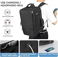 Snoffic Travel Backpack for Women, 17.3-inch Laptop Backpack, Black — image 4