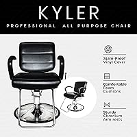 PureSana Chromium Vinyl Kyler Salon Chair - Black — image 4