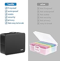 Tamfile Fireproof Photo Storage Box with 18 Clear Photo Cases — image 4