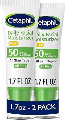 Cetaphil Daily Facial Moisturizer SPF 50, 1.7 Fl Oz (Pack of 2)