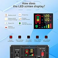 XWJNE 1200W Pure Sine Wave Inverter 12V DC to 120V AC — image 5