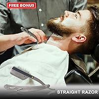 LEPONIX Men's Shaving Kit with Straight Edge Razor & Sandalwood Essentials — image 6