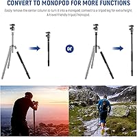 NEEWER Upgraded 80.7″ Carbon Fiber Camera Tripod Monopod N55CR — image 6