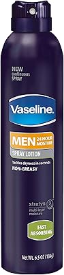 Vaseline Men Fast Absorbing Spray Lotion, 6.5oz