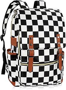 MCWTH Checkered School Backpack for Girls Women 15.6-inch Laptop Backpack Review