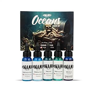 Dynamic Color Co Oceans Color Set - 1oz Bottles (Electric Blue, Sky Blue, Teal, Turquoise, Dynamic Blue)