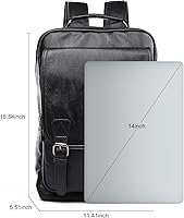 MOYYI Leather Backpack 15.6 Inch Laptop Black — image 5