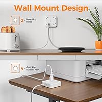 TESSAN Surge Protector Flat Extension Cord 5FT with 4 Outlets & 3 USB Ports — image 7