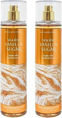 Bath & Body Works Warm Vanilla Sugar Fine Fragrance Mist, 8oz (Set of 2)