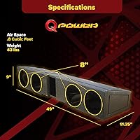 QPower 8 Inch Quad Port Car Subwoofer Enclosure Box — image 3