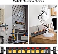 CRST 8 Outlet Heavy Duty Power Strip with Individual Switches — image 3