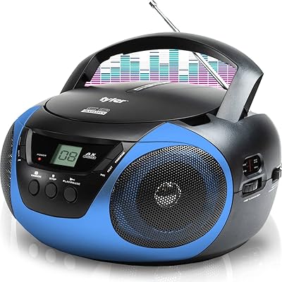 Tyler TAU101-BL Portable Boombox CD Player AM/FM Radio