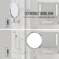 OVENTE 7″ Wall Mounted Makeup Mirror with 1X/10X Magnification — image 7