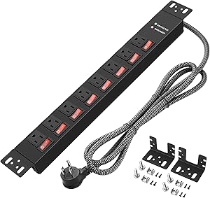 Jgstkcity Rack Mount Power Strip 8 Outlet PDU with Individual Switches Review
