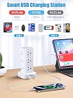 Pluackg 16-Outlet Surge Protector Tower with 4 USB Ports — image 3