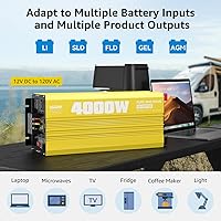 XWJNE 4000W Pure Sine Wave Power Inverter 12V DC to 120V AC — image 2