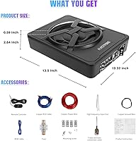 ALIESTFDNO IT-CA01 10 Inch 800W Under-Seat Powered Car Subwoofer — image 6