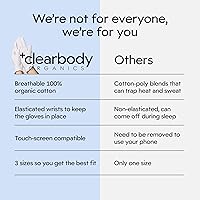 Clearbody Organics 100% Organic Cotton Gloves - 5 Pairs, Medium, White — image 7