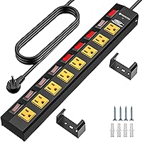 CRST 8 Outlet Heavy Duty Power Strip with Individual Switches — image 1