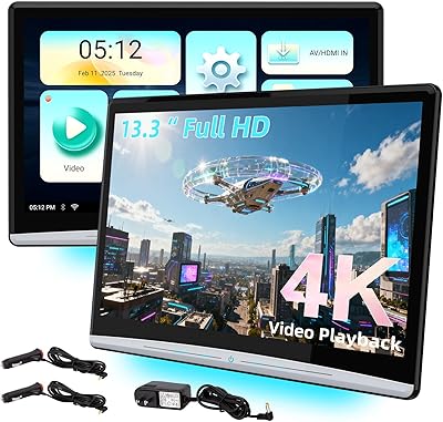 Kaskawise 13.3″ Android 11 Car Headrest Video Players