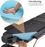 Masajeo Portable Massage Table, 3-Section, Black — image 3