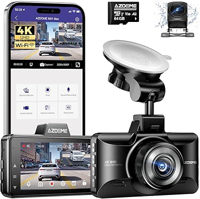 AZDOME M01 Max 4K Dash Cam Front and Rear