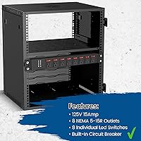 Jgstkcity Rack Mount Power Strip 8 Outlet PDU with Individual Switches — image 4