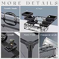 FRENESSA Portable Makeup Case with 6 Trays - Transparent Acrylic Organizer — image 4