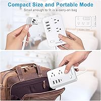 Asamoom 20 FT Extension Cord with 6 Outlets and 4 USB Ports — image 6