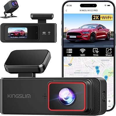 Kingslim E2PRO Dual Dash Cam 2K+1080P