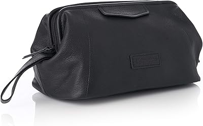 Alpine Swiss Lauter Toiletry Bag Genuine Leather Shaving Kit