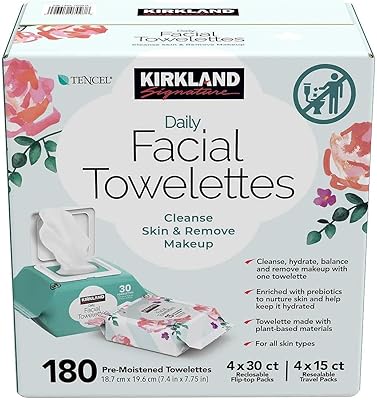 Kirkland Signature Daily Facial Towelettes 180 Count