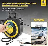 CRST 50 FT Retractable Extension Cord Reel with 3 Outlets — image 2