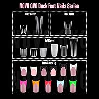 NOVO OVO Short Duck Nail Tips French Tip Press On Rose Pink with Glitter — image 7