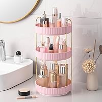 Aveniee 360 Rotating Makeup Organizer, Pink, 3-Tier — image 1