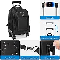 360° Rotating Water Resistant Rolling Backpack with Removable Wheels — image 6