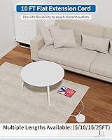 NTONPOWER 10 ft Flat Extension Cord with 3 Outlets & 4 USB Ports — image 3