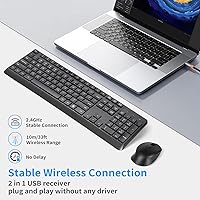 HUO JI Silent Wireless Keyboard and Mouse Combo — image 2