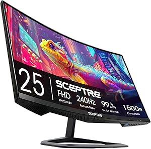 Sceptre C255B-FWT240 25-inch Curved Gaming Monitor 240Hz